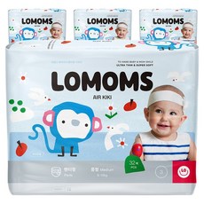 로맘스 유아용 에어키키 팬티형 기저귀 중형 M, 3단계, 128매