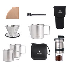 Caferia 露營手沖居家咖啡套組 CM1 CDSC1, 500ml, 1個, 5種