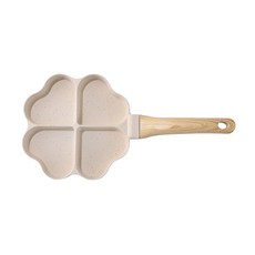 SUNORO 麥飯石愛心早餐鍋/4合1多功能不粘鍋 白色, 18.5cm, 1個