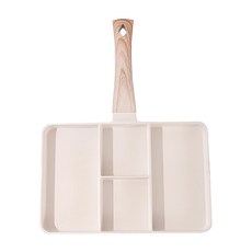 SUNORO 家用多功能麥飯石四孔早餐鍋/4合1平底鍋 白色, 27cm, 1個