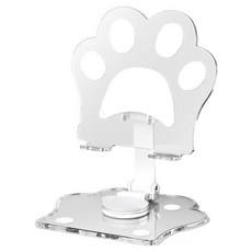 세컨드베스트 귀여운 고양이 스탠드 태블릿거치대 L, 화이트, 1개