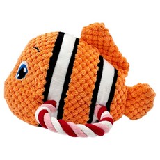 doongdoongpet 狗狗海底世界拉扯遊戲啾啾繩索玩偶, 1個, 魚