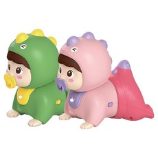 搖搖擺擺寶寶恐龍 俯臥時間 音樂玩具 2件組, 1套, 粉紅色, 綠色