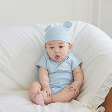 BABY&I 羅紋莫代爾家居服上下裝 + 熊熊帽 + 購物袋套組