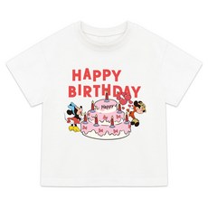 LITTLE RABBIT 兒童透氣 Family D 生日快樂短袖T恤