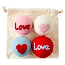 Modern House Love 洗衣烘乾機羊毛球4件組, 1套, 混色