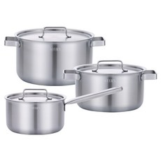 LiViNG ART 電磁爐 Schestern 全5層鍋具 A組 3件組, 1套, 單一顏色, 單柄鍋 18cm + 雙耳鍋 20cm + 雙耳鍋 24cm)