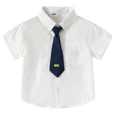 남아용 QUSSO 자수 반팔 셔츠