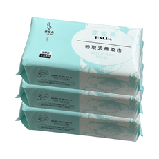 T-SLIM 窈窕兔 拋棄式洗臉巾 100張x3包 珍珠紋 白色, 3包