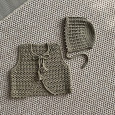 胎教工具組 DIY 鉤針套組 嬰兒背心 + 嬰兒帽編織套組, 尤加利, 1套