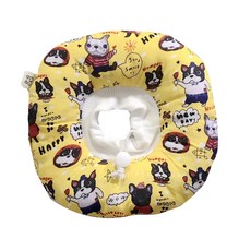 SassyDog 伊莉莎白圈/防舔圈/寵物頭套, 法鬥黃色, 1個
