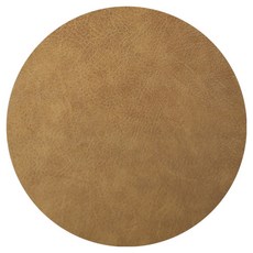 모던앳 고급 호텔 원형 가죽 식탁 매트, 카라멜 브라운, 1개, 38 x 38 cm