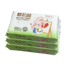 T-SLIM 窈窕兔 拋棄式洗臉巾 100張, 白色, 3包