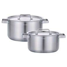 LiViNG ART 電磁爐 Schetern 全五層鍋具 2件B套組 2個, 1套, 20雙耳鍋 + 24雙耳鍋, 單一顏色