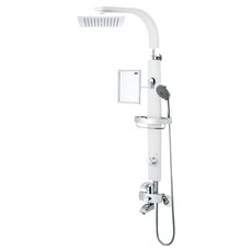 다인이엔지 두진 다용도 선반형 욕실 해바라기 샤워수전 화이트 DB5090 방문설치, 1개