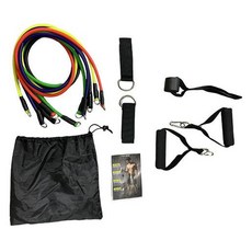 Celliving 乳膠管狀彈力帶 4件組, 1套, 黑色