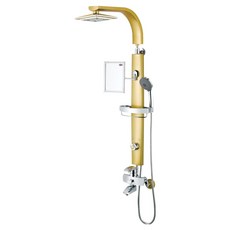 다인이엔지 두진 다용도 선반형 욕실 해바라기 샤워수전 골드 DB5090 방문설치, 1개