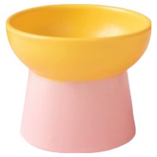 MONAGIO 寵物閃亮亮陶瓷餐具, 深黃粉紅, 1個