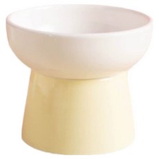 MONAGIO 寵物閃亮亮陶瓷餐具, 白黃色, 1個