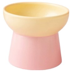 모나지오 반려동물 블링블링 도자기식기, 옐로우핑크, 1개