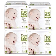 NATURE LOVE MERE 魔法柔軟貼身尿布 新生兒 小型 3~6kg 帶型 兒童通用, 80張, 中型( M)