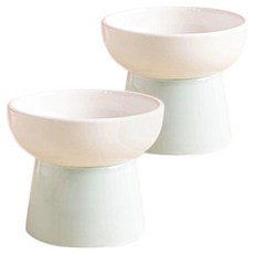 모나지오 반려동물 블링블링 도자기식기, 화이트연블루, 2개