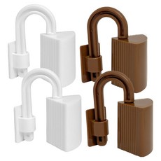 모나코올리브 아이손 방문 문닫힘 손끼임방지 걸이 2종 x 2p 세트, 화이트, 브라운, 1세트