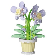 더플로우커머스 홈인테리 DIY 나노블럭 시리즈 러블리 플라워 미니 화분, 10 난초 화분, 1개