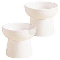 MONAGIO 寵物閃亮亮陶瓷餐具, 白色, 2個