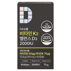 다나음 비타민 K2 밸런스 D3 2000IU 280mg, 1개, 60정