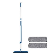 WishFlick 一體式清洗拖把 藍色 + 補充包2入組, 1套