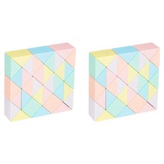 PERZOOM 馬卡龍蛇形魔術方塊系列 標準魔術方塊 36p, 2個, 混合顏色