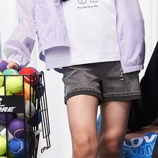 JCB 女童2.5分反摺灰色水洗牛仔褲 S444