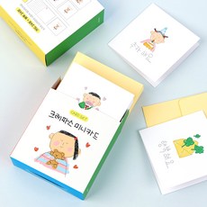 wannathis Lovele 迷你感謝卡 6款 x 4入組, 蠟筆, 1套