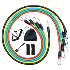 JUSTPICK 홈트레이닝 근력운동 고무 튜빙밴드 150LB 세트, 혼합색상, 1세트
