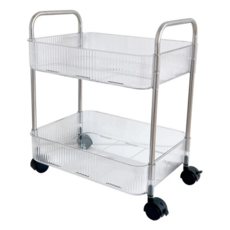 couselect 浴室移動落地式置物推車 40 x 28.5 x 44.4cm, 2層, 透明色
