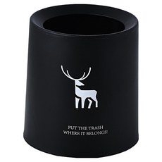 KODACHIEF 심플한 미니휴지통 뚜껑없음, 블랙 사슴