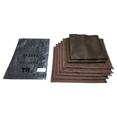 咖啡師實作半身圍裙 + 亞麻布 2件 + 純棉抹布 5件 A2套組, 2套, 黑色(圍裙), 棕色(亞麻布, 抹布)