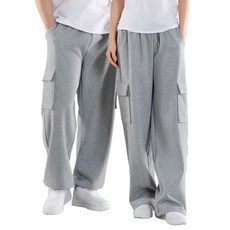 駝色 男女通用抽繩工裝寬褲