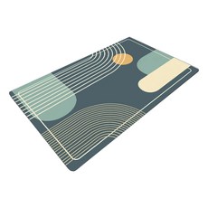 ANTIAN 矽藻泥瞬吸水防滑地墊/家用浴室速乾珪藻土門地毯/廁所門腳墊, 1個, 墨綠線條