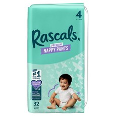 Rascals 優質棉柔舒適褲型尿布, 32張, 第4階段