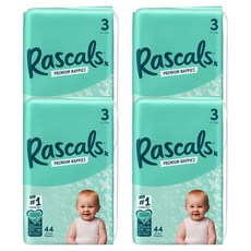 Rascals 優質棉柔舒適黏貼型尿布, 第3階段, 176張