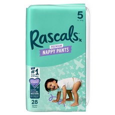 Rascals 優質棉柔舒適褲型尿布, 28片, 第5階段