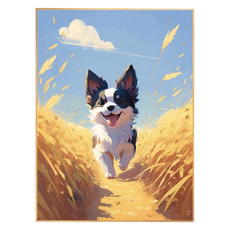 썬문 寵物狗 DIY 帆布型油畫繪圖組, 1套, 邊境牧羊犬