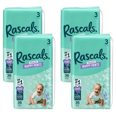 Rascals 頂級褲型紙尿褲, 144張, 3階段