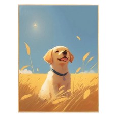 썬문 寵物狗 DIY 帆布型油畫繪圖組, 1套, 黃金獵犬