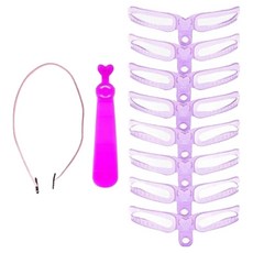 Icores 畫眉輔助器 8入 + 握柄 + 固定帶組合, 1套, 混和色