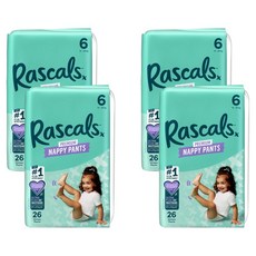 Rascals 優質棉柔舒適褲型尿布, 104片, 第6階段
