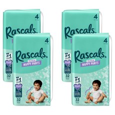 Rascals 優質棉柔舒適褲型尿布, 128張, 第4階段