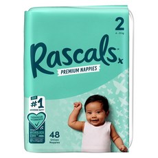 Rascals 優質棉柔舒適黏貼型尿布, 第2階段, 48片
